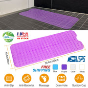 Bath Tub Mat Non-Slip Shower Mat BPA-Free Massage Anti-Bacterial with Suction Cups Washable for Bathroom Kitchen Pool