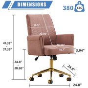 Mid-Back Velvet Office Chair with Memory Foam Cushion