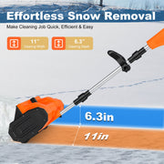 500W 21V Cordless Snow Shovel | 11" Foldable Snow Thrower with Accessories