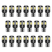 20Pcs T10 SMD5730 LED Light Bulbs 6000K Wedge Light Lamps Dome Map License Plate Car Interior Festoon Lights Kits
