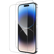 2Pcs HD Clear Screen Protectors Tempered Glass Film Full Coverage Screen Protector Fit for IOS Phone 14/14Plus/14Pro/14Pro Max/13/13Pro/13Max/12/12Pro