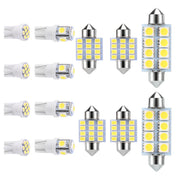 14Pcs T10 31mm 41mm Festoon LED Light Bulb Interior Dome Map LED Lights License Plate Trunk Side Positioning Lights 6000K White