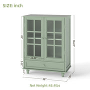 Buffet Cabinet with Glass Doors and Adjustable Shelves