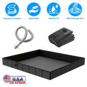 41x41x5.5in Portable Shower Pan Foldable Shower Basin Collapsible Camping Shower Tent Base with Detachable Drain Pipe for Indoor & Outdoor