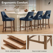 Counter Height Bar Stools Set of 2 with Cutout Back