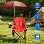 Camping Chair with Umbrella - Foldable Outdoor Chair 330lbs