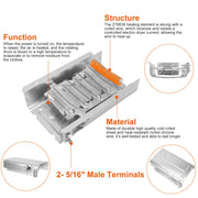 279838 Dryer Heating Element Assembly Replacement Part Thermal Fuse Replacement Fit For Whirlpool Kenmore Clothes Dryers Replace 3398064/3403585/85655