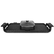 2 in 1 Electric Hot Pot with Grill 2800W Smokeless Non-Stick Korean BBQ Grill Shabu Shabu Hot Pot Combo with Independent Temperature Control 5 Gears F