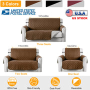 Reversible Sofa Cover Chair Loveseat Couch Slipcover Microfiber Cushion Furniture Protector Shield Water-Resistant w/ Elastic Strap for Kids Pet Dog C