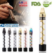 Glass Blunt Pipe Twisty 7-in-1 Grinder Blunt Kit w/ Smoking Metal Tip Cleaning Brush
