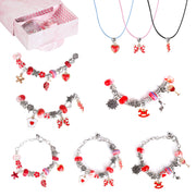 66Pcs Charm Bracelet Making Kit Kids\' Jewelry Necklace Making Kits Colorful DIY Charm Beads Pendant SetÊJewelry Decor Supplies with Gift Box for 5-12