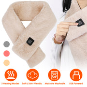 Electric Heated Scarf USB Heating Neck Wrap Unisex Winter Heated Neck Shawl Soft Warm Scarves with  3 Heating Modes
