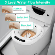 Electric Sitz Bath Tub Sits Bath Soak Pan Salts Bowl Postpartum Care Basin for Toilet Seat with Dual Nozzles 3-Level Water Flow Water Temperature Disp