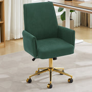 Mid-Back Velvet Office Chair with Memory Foam Cushion