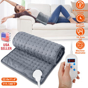 22.8x11.4” Electric Heating Pad for Shoulder Neck Back Spine Legs Feet Pain Relief with  9 Temperature Levels 4 Timer Modes