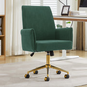 Mid-Back Velvet Office Chair with Memory Foam Cushion