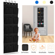 Over the Door Shoes Rack 20-Pocket Organizer 5-Layer Hanging Storage Shelf for Kids Shoes Closet Cabinet Slippers Small Toys