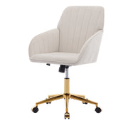 Ergonomic Office Chair with Memory Foam Cushion Corduroy Upholstered Desk Chair Adjustable Swivel Rolling Chair 300LBS M