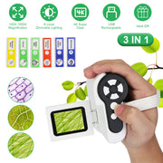 3 In 1 1000X KidsÕ Microscope Telescope Camera Handheld USB Mini Microscope with LED Light 6 Sample Slides 32G MMC Card for Boys Girls Aged 6+ Years O