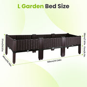 Outdoor Raised Garden Bed with Legs Elevated Planter Box with Self-watering System for Garden Patio Balcony Vegetables Flowers Herbs PP Plastic Box Ea