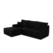 96" L-Shaped Sectional Sofa with Chaise in Plush Corduroy