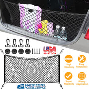 Trunk Cargo Net Stretchable Universal Elastic Truck Net Rear Seat Trunk Storage Organizer Net with Fasteners and Hardware Flexible Nylon Car Storage M