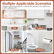 2 Pack Wall Mounted Paper Towel Holder Under Cabinet Paper Towel Rack for Bathroom Kitchen Pantry Sink Balcony Aluminum Toilet Paper Holder