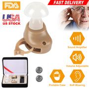 Hearing Amplifier In-Ear Hearing Aids FDA Approved Personal Sound Amplifier For Adults Senior Amplifier Volume Adjustable Carry Case For Meeting Class