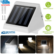 LED Solar Powered Stair Lights Dusk-To-Dawn Waterproof Garden Pathway Patio Fence Lamp