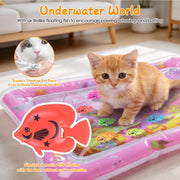 Cat Water Mat with Floating Fish & LED Lights