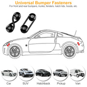 5Set Car Quick Release Bumper Fasteners Front Rear Bumper Holders Trunk Fender Hatch Lids Kit