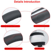 Steering Wheel Cover 14.5in-15in Diameter Universal Fiber Leather Car Steering Wheel Protector Breathable Anti-Slip Odor Free