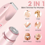 2-in-1 Women’s Bikini Trimmer & Shaver, Waterproof & Rechargeable