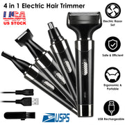 4 In 1 Rechargeable Razor Hair Beard Eyebrow Ear Nose Hairs Sideburn Trimmer Clipper Painless Electric Shaver Remover For Men Women