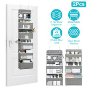 2Pcs Over The Door Organizer 6 Tier Hanging Basket Detachable Behind Door Hanging Pantry Tilt-Resistant for Bathroom Bedroom