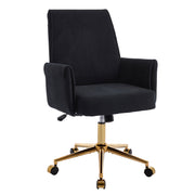 Mid-Back Velvet Office Chair with Memory Foam Cushion