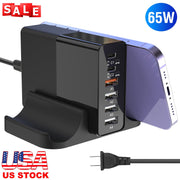 USB Fast Charger 45W 4-Port Fast Charging Station Type-C Wall Charger PD Adapter with 1 Type-C Port 3 USB-A Ports Fit for IOS Phone 13/iPad/Galaxy/Lap