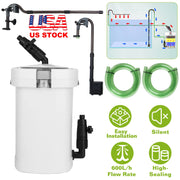 3-Stage External Canister Filter for Aquarium Fish Tank with 600L/H Flow Rate 35.4in Max Height 6W Easy Installation Silent