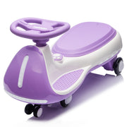 12V Kids Electric Wiggle Ride On Car, 2-in-1 Battery Powered Twist Car with Wireless Music, Controllable LED Lights & Fl