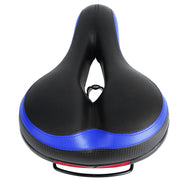 Bike Seat Water-Resistant Comfortable Bicycle Padded Saddle Wear Resistant Hollow Leather  Seat Cushion w/ Dual Springs Reflective Strip for Mountai