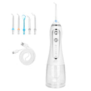 Portable Water Dental Flosser Cordless Rechargeable Dental Oral Irrigator IPX7 Waterproof Teeth Cleaner with 5 Modes 5 Nozzles 10.14oz Detachable Wate