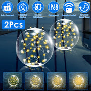 2Pcs Floating Pool Lights 14in Solar Powered Pool Balls IP68 Waterproof InflatableÊPool Decoration Lights with Remote Control 3 Light Modes Timer Adju