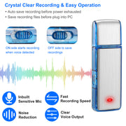 Mini Voice Recorder 16GB Digital Sound Audio Activated Recorder USB Flash Drive Disk w/ 192Hrs Recording U Disk Recorder For Meeting Lectures