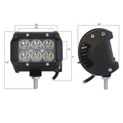 4 PCS 4Ó 18W Dual Row LED Waterproof Spot Light Pod Cube Light