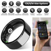 Smart Ring Health Tracker Fitness/Sleep/Stress/HRV Tracker with Charging Case Magnetic Charging Cable for Women's & Men Compatible with iOS & Android 7-