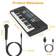 37-Key Electronic Keyboard with Microphone for Kids