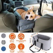 Console Pet Car Seat with Storage Pocket Booster Car Seat Portable Pet Travel Bag Machine Washable Pet Seat Fit For Small Dog Cat