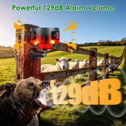 Solar Motion Sensor Alarm 129dB with 13 Sounds & LED Lights