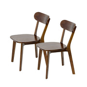 Solid Wood Dining Chair with Curved Backrest