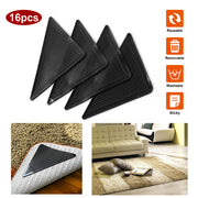 16Pcs Area Rug Gripper Pad Non Slip Anti Curling Carpet Mat Gripper Self- Adhesive Reusable Washable Renewable Hard Wood Floor Safe